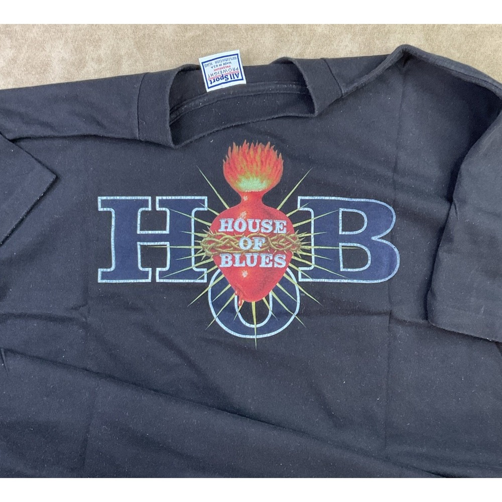 Vintage House of Blues T-Shirt‎ Sz XL 90s All sport Short Sleeve Single Stitched